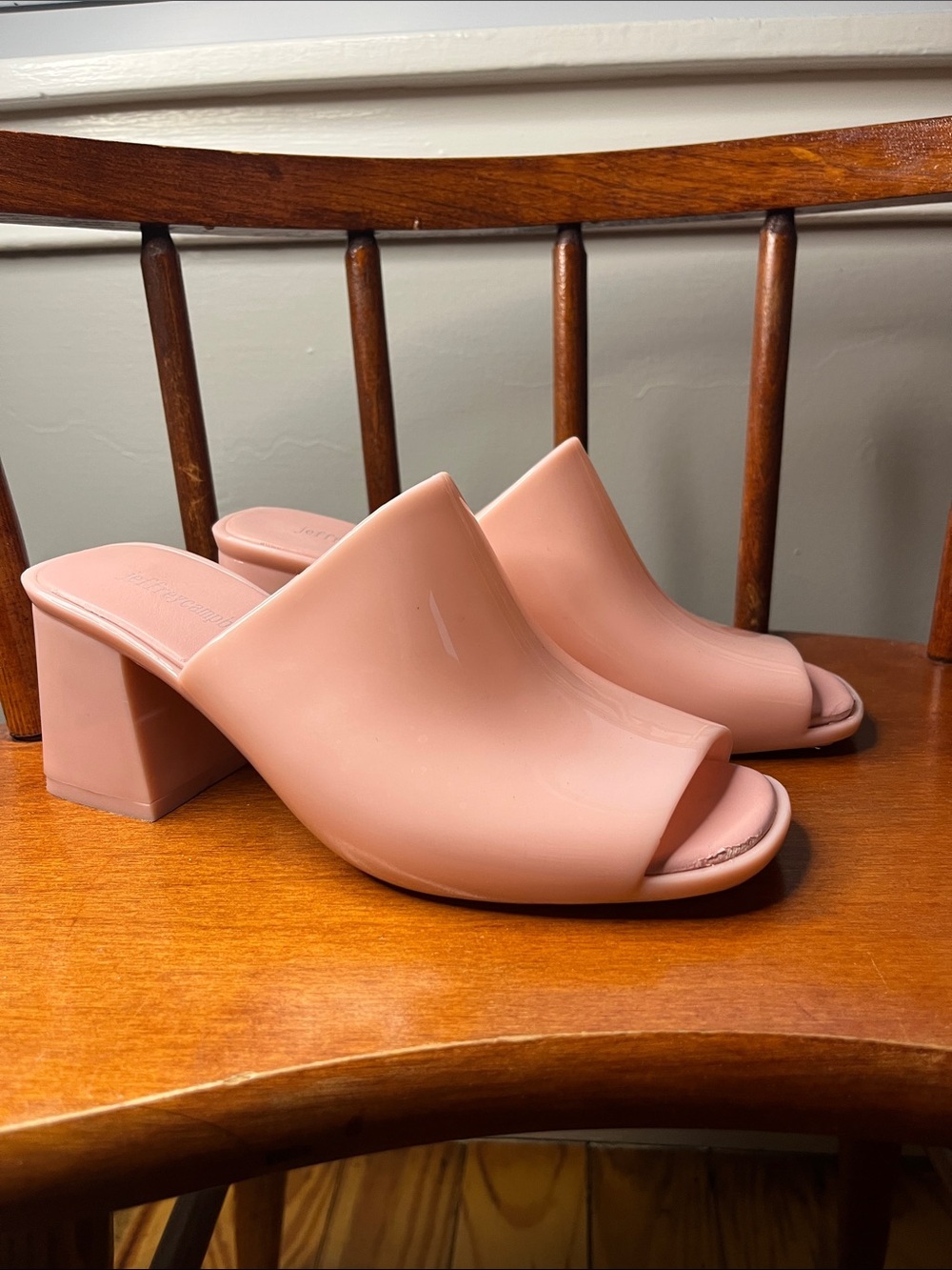 Anthropologie x Jeffrey Campbell Petra Jelly Mule Heels Pink Size 7